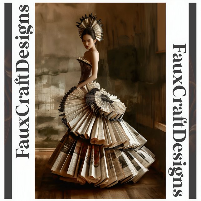 Seda Libro de papel de vanguardia vestido decoupage izq (Subido por el creador)