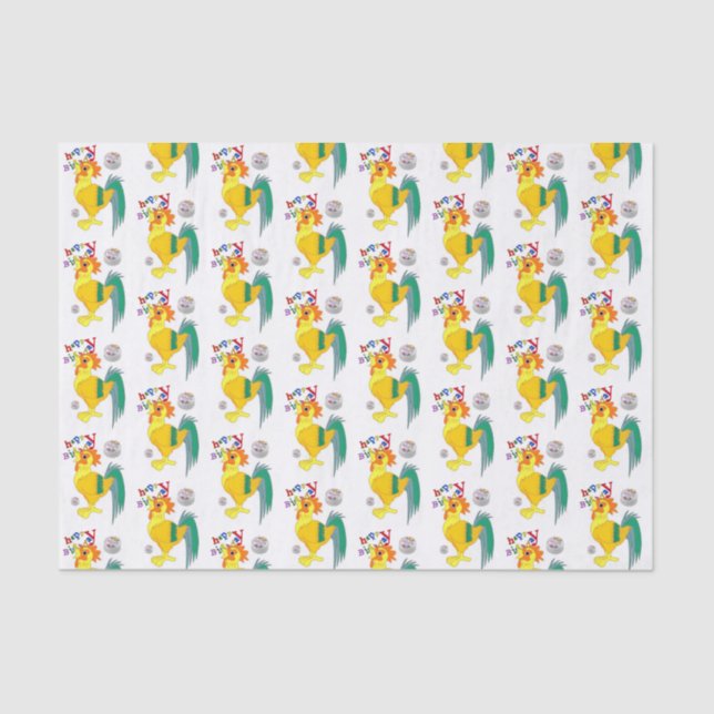 Seda Lista de Papel Tejido Feliz Cumpleaños (Anverso)