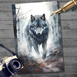 Seda Lobo en el papel de deshielo del bosque 1