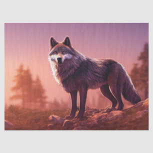 Seda Lobo en papel de tono de desfalco salvaje