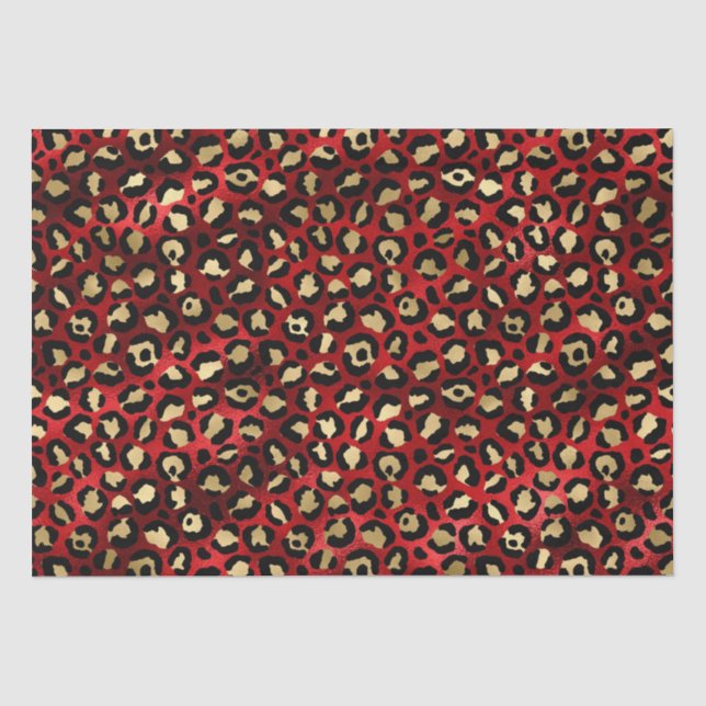 Seda Lugares de leopardo de papel de aluminio rojo y do (Anverso)