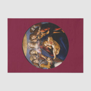 Seda Madonna del Papel de Tejido Pomegranado