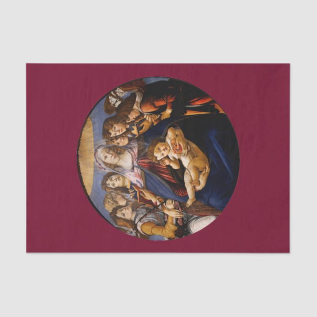 Seda Madonna del Papel de Tejido Pomegranado (Anverso)