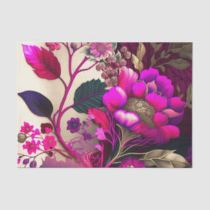 Seda MAGENTA WILD papel de descomposición floral rosa