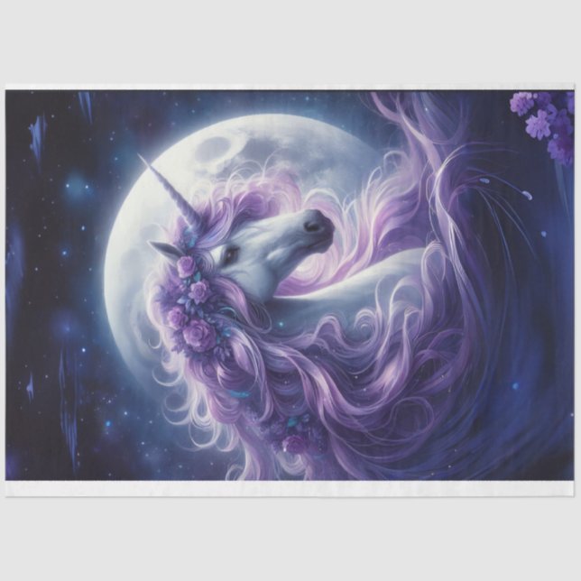 Seda Magnífico papel de tejido unicornio (Anverso)