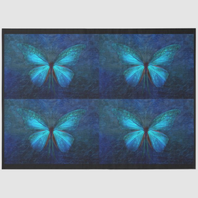 Seda Mariposa azul 4 Papel de tono de descomposición (Anverso)