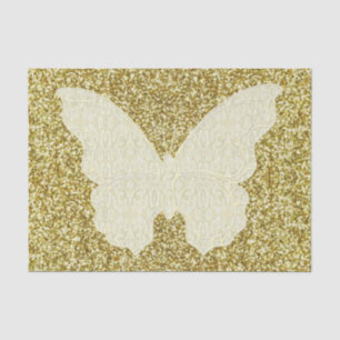Seda Mariposa De Lace Sobre Papel Tejido Purpurina De O