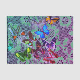 SEDA MARIPOSAS DE PAPEL DE TEJIDO Y LAGO ANTIGUO