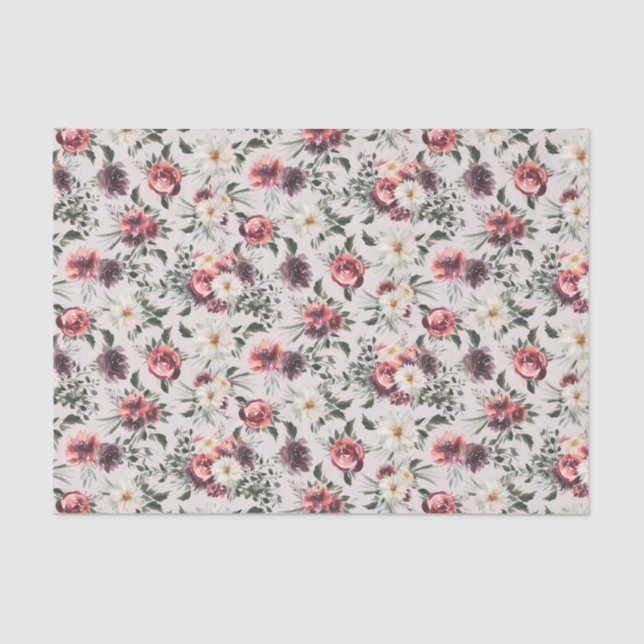 Seda Mauve Rosas Purple Peonies Papel de tejidos modern (Anverso)