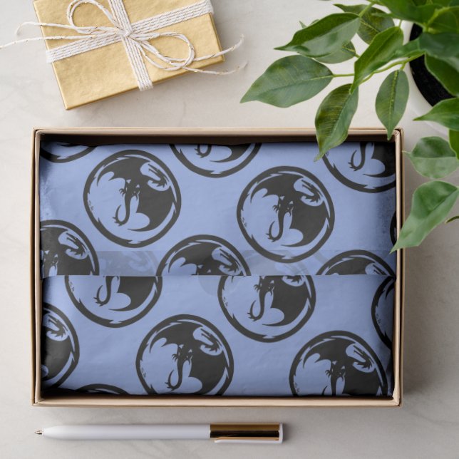 Seda Medio de papel azul del Dragon Negro (Regalo )