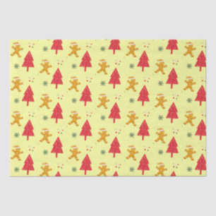 Seda Merry gingerbread santa Snowflake Papel de árbol d