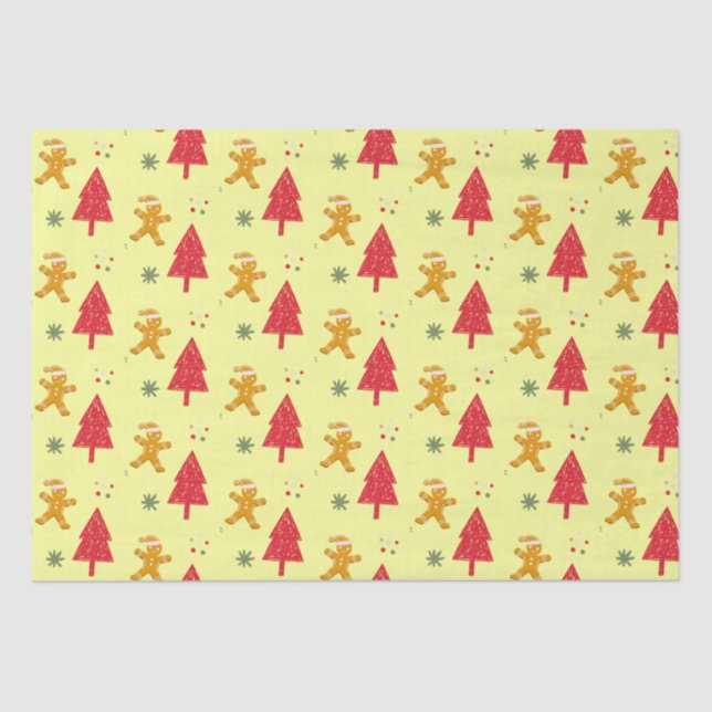Seda Merry gingerbread santa Snowflake Papel de árbol d (Anverso)