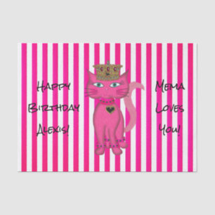 Seda Miss Kitty, PAPEL DE RAPAS DE TISSUE DE Purpurina 