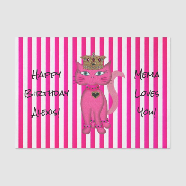 Seda Miss Kitty, PAPEL DE RAPAS DE TISSUE DE Purpurina  (Anverso)