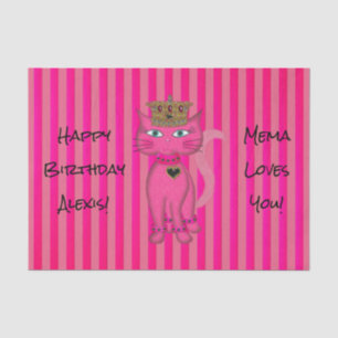 Seda Miss Kitty, Purpurina Rosa de 2s-TISSUE PAPEL DE R