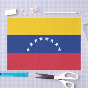 Seda moda de Venezuela, papel tisú de la bandera venezo