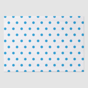 Seda Moda Pos de Polka Azul Papel de Tejido