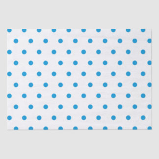 Seda Moda Pos de Polka Azul Papel de Tejido