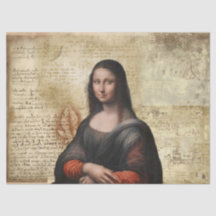 Mona Lisa con da Vinci anota el papel de los tejid