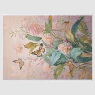 Seda Monarch Meadow y Milkweed sobre papel de tejidos r