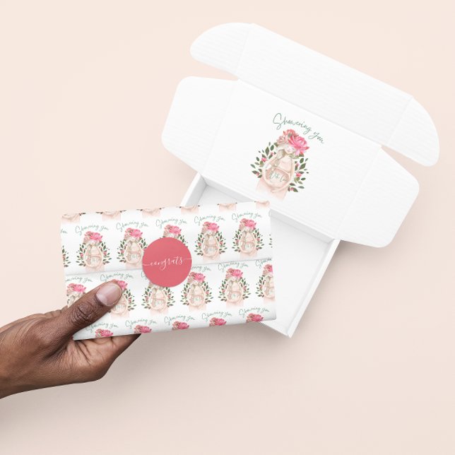 Seda Mostrándote Con El Papel De Tejido De Amor (Congratulate a special mommy to be with this watercolor, "Showering you with love" tissue paper! )