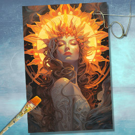 Seda Mujer Art Nouveau: Papel de deshielo Sun 1