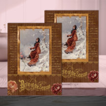 Mujer Belle Époque en Papel de Decoupage Marrón