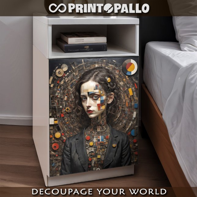 Seda Mujer moderna de estilo mondriano Papel tapiz (Subido por el creador)