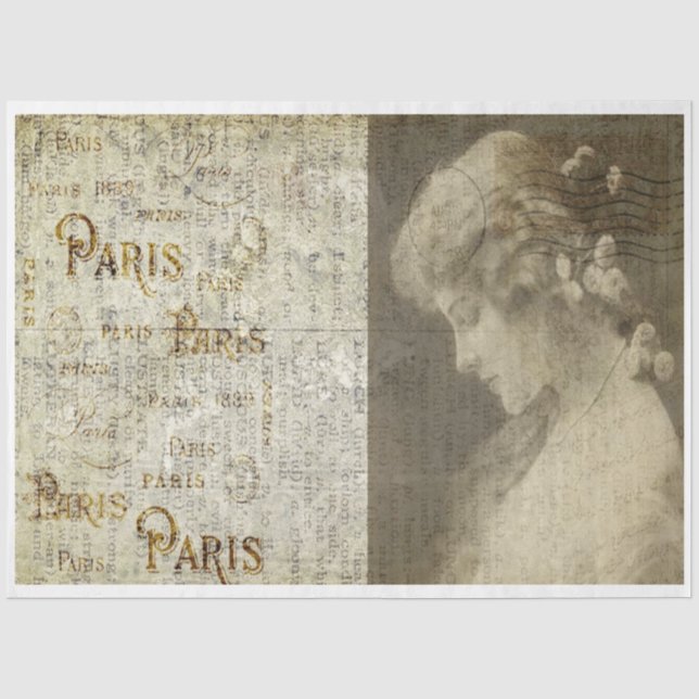 Seda Mujer romántica en papel de desalojo en París (Anverso)