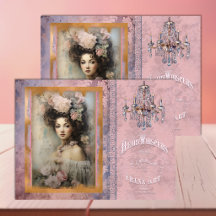 Mujer Victoriana en Rosa – Papel de Decoupage Tiss