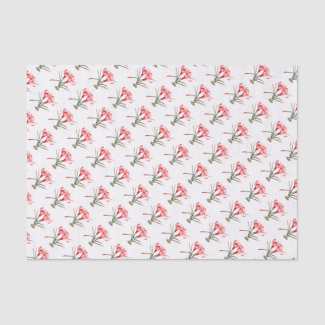 Seda naranja rojo crocus acuarela papel de tejido (Anverso)