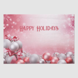 Seda Navidades blancos rosados destrozan papel de tejid