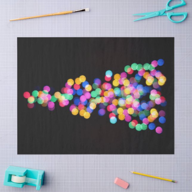 Seda Navidades borrosos iluminan papel de tejidos (Artesanía)