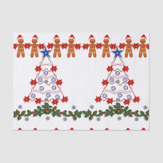 Seda Navidades de papel de tejido decorativo (Anverso)