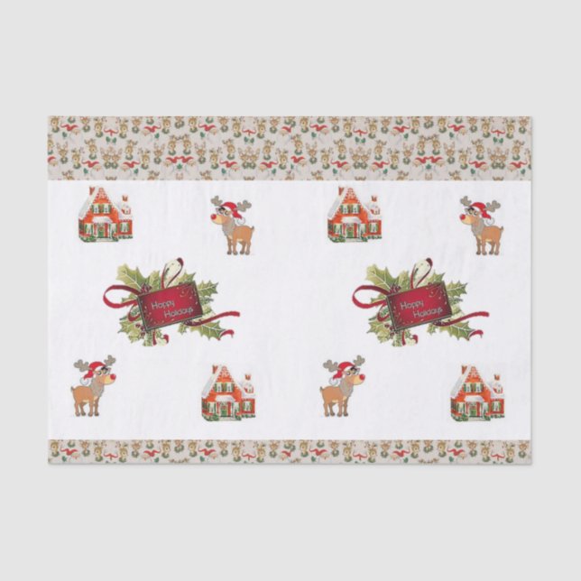 Seda Navidades de papel de tejido decorativo (Anverso)