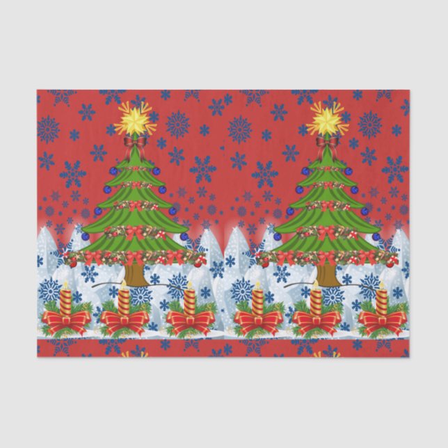 Seda Navidades de papel de tejido decorativo (Anverso)