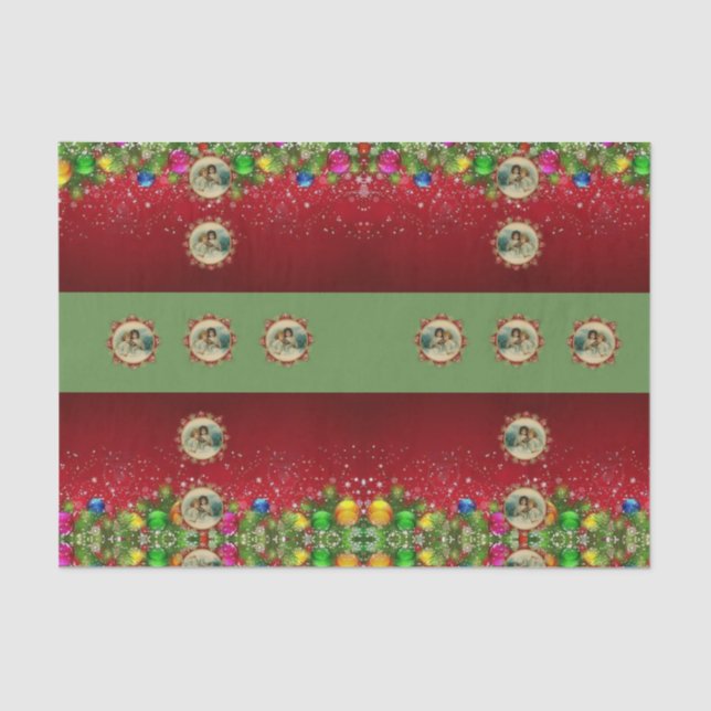 Seda Navidades de papel de tejidos (Anverso)