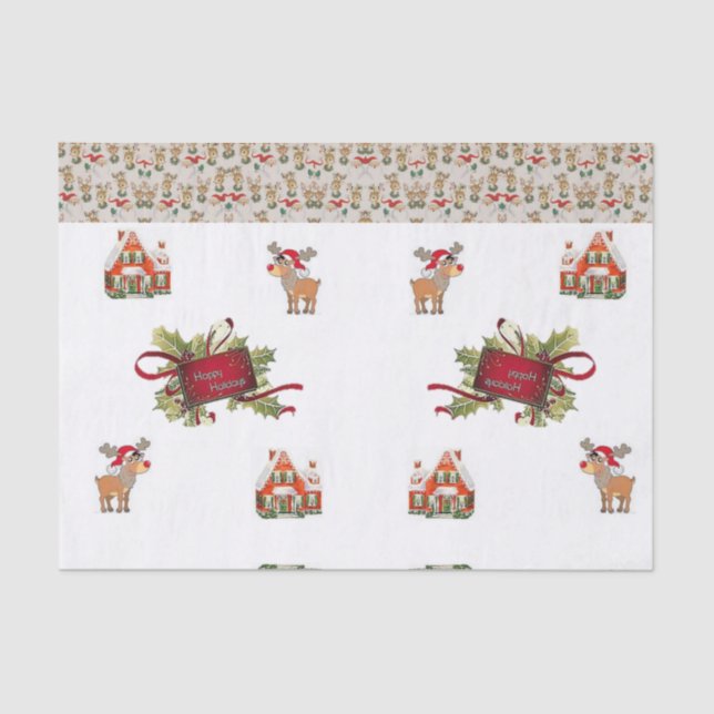 Seda Navidades de papel de tejidos (Anverso)