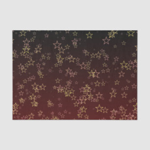 Seda Navidades de papel de tejidos estrella dorada roja