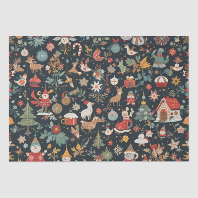 Seda Navidades 🎄 diseño de patrones en papel de tejido (Anverso)