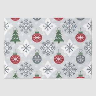 Seda Navidades festivos envuelven papel con copos de ni