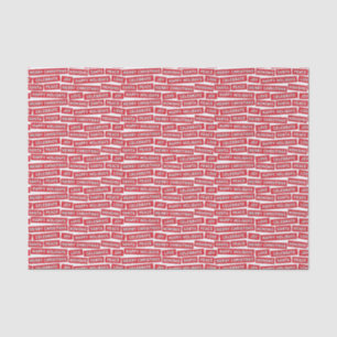 Seda Navidades Palabras Papel de tejidos rojo y blanco