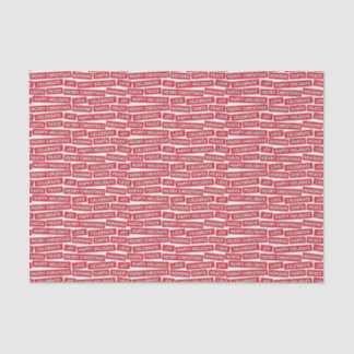 Seda Navidades Palabras Papel de tejidos rojo y blanco