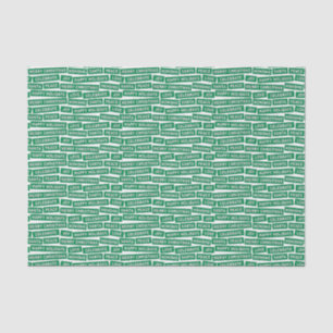 Seda Navidades Palabras Papel de tejidos verde y blanco