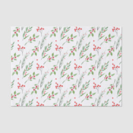 Seda Navidades Papel de Tejido de Patrón Botánico Mixto