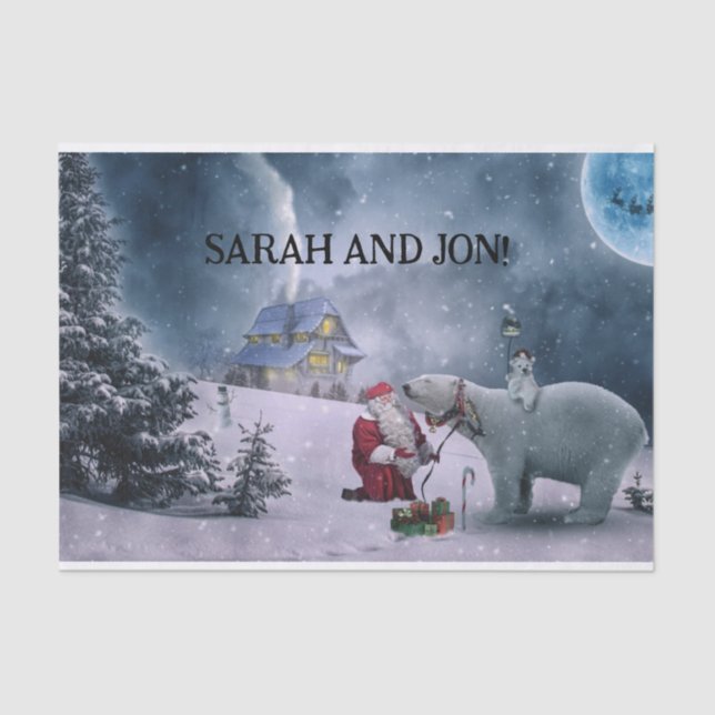 Seda Navidades papel de tejido vintage mágico (Anverso)