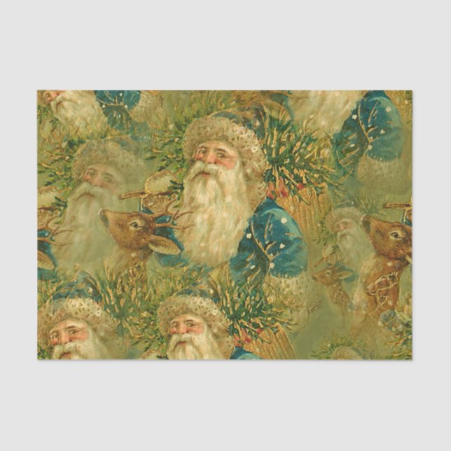 Seda Navidades papel de tejido vintage mágico (Anverso)