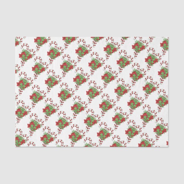 Seda Navidades Papel de tejidos/Candy Canes (Anverso)