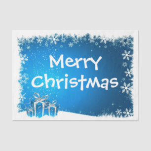 Seda Navidades Papel de tejidos/copos de nieve y regalo