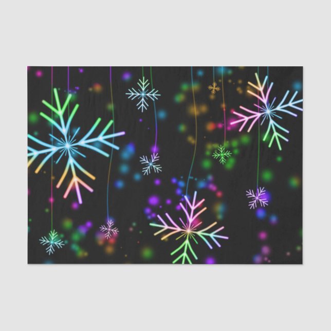 Seda Navidades papel festivo de copos de nieve (Anverso)
